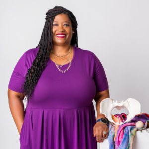 TaKiesha Smith in a purple dress